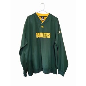 Green Bay Packer Men's XXL PullOver V-neck Jacket Shirt NFL Team Apparel 2XL